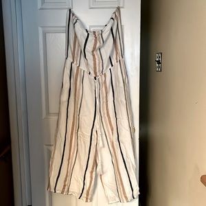 Cream Colored Strapless Jumpsuit